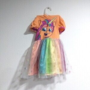 My Little Pony Rainbow Dash Short Sleeve Dress with Hood, Girls 4T